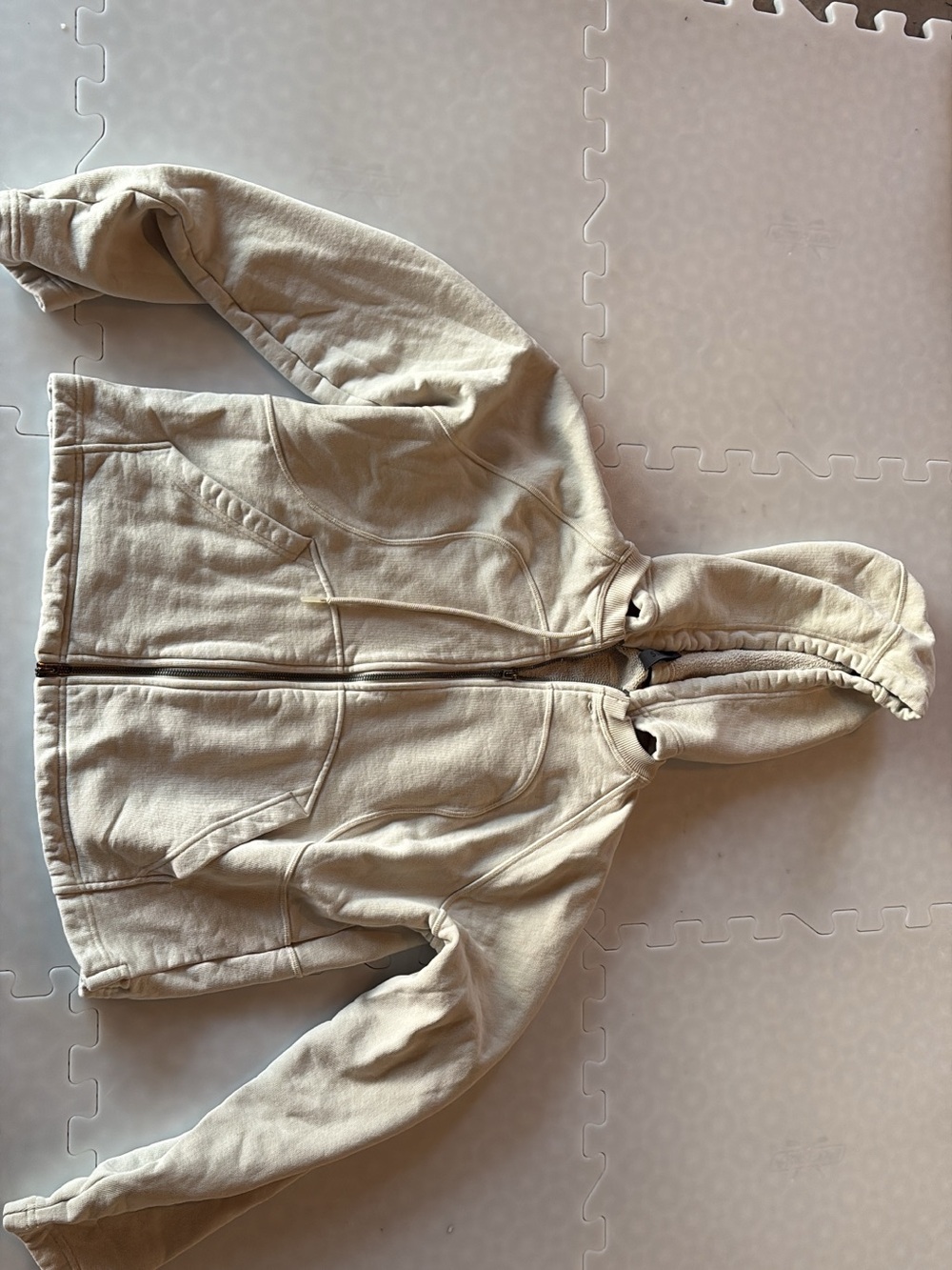 lululemon athletica Cream Hooded Zip Jacket